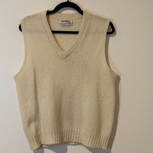 Vintage Puritan Thermax Wool Blend Sweater Vest – Cream Knit Made in USA
